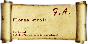 Florea Arnold névjegykártya